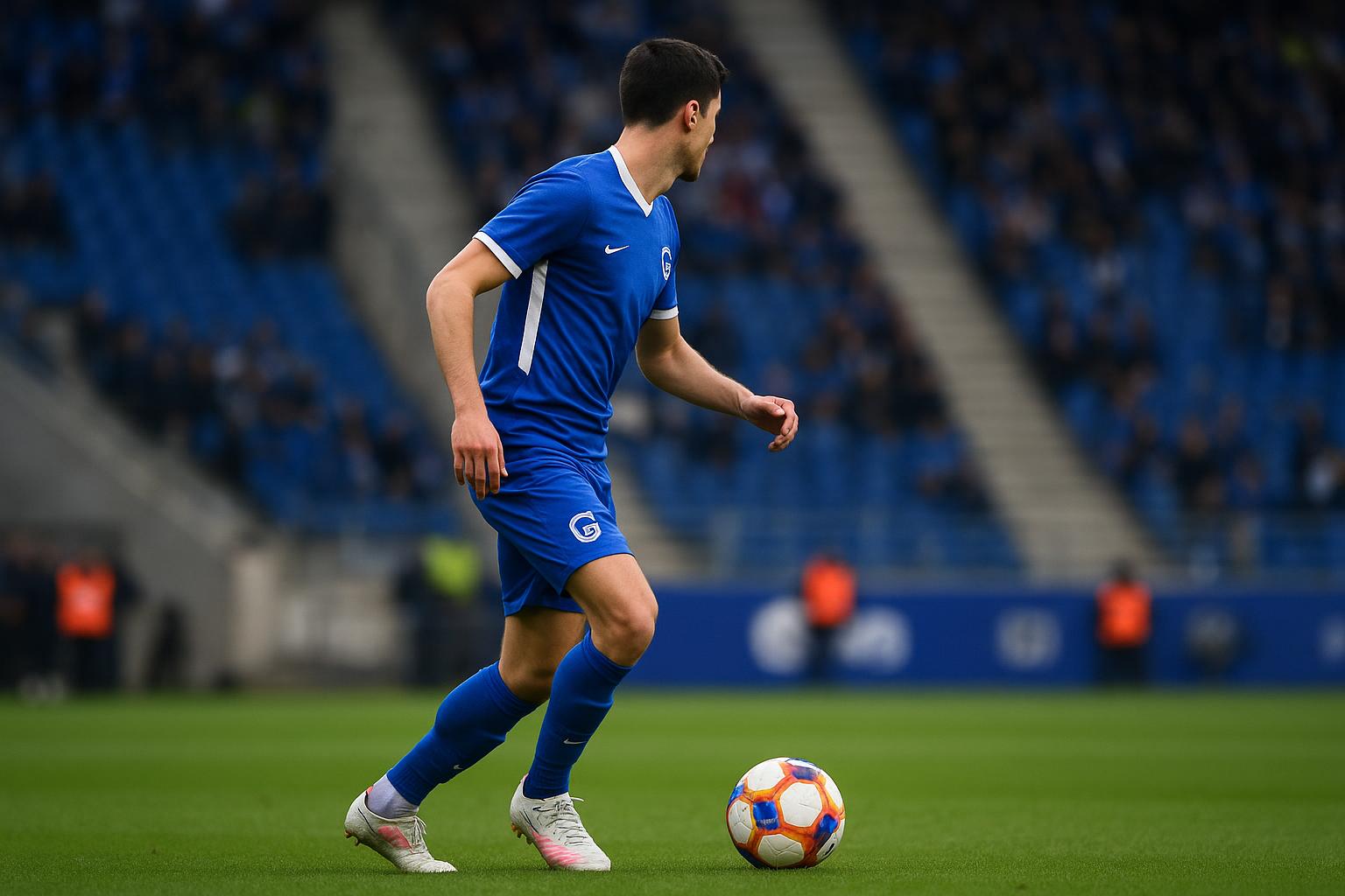 Spelers van KRC Genk in actie tijdens een wedstrijd in de Cegeka Arena