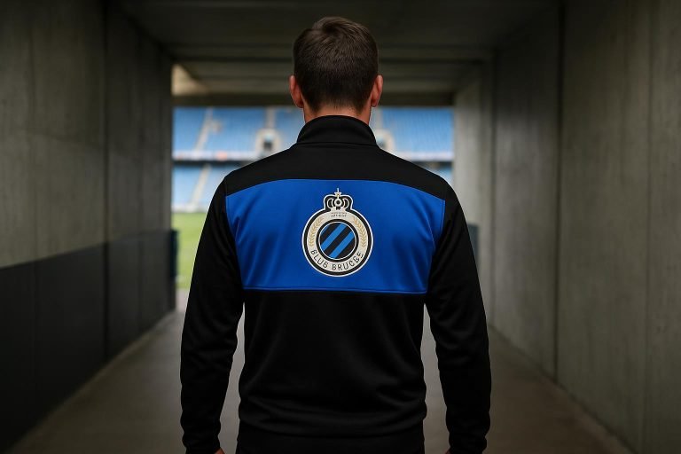Sportief directeur Dévy Rigaux van Club Brugge in een stadionomgeving