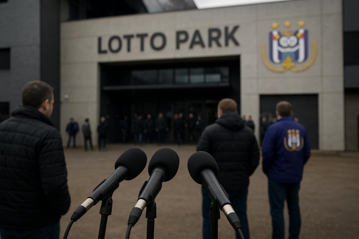 Sfeerbeeld rond het Lotto Park van RSC Anderlecht tijdens de trainerszoektocht na het vertrek van Besnik Hasi