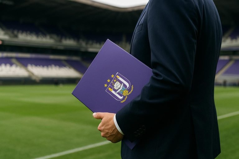 Olivier Renard in een context rond transfers bij RSC Anderlecht