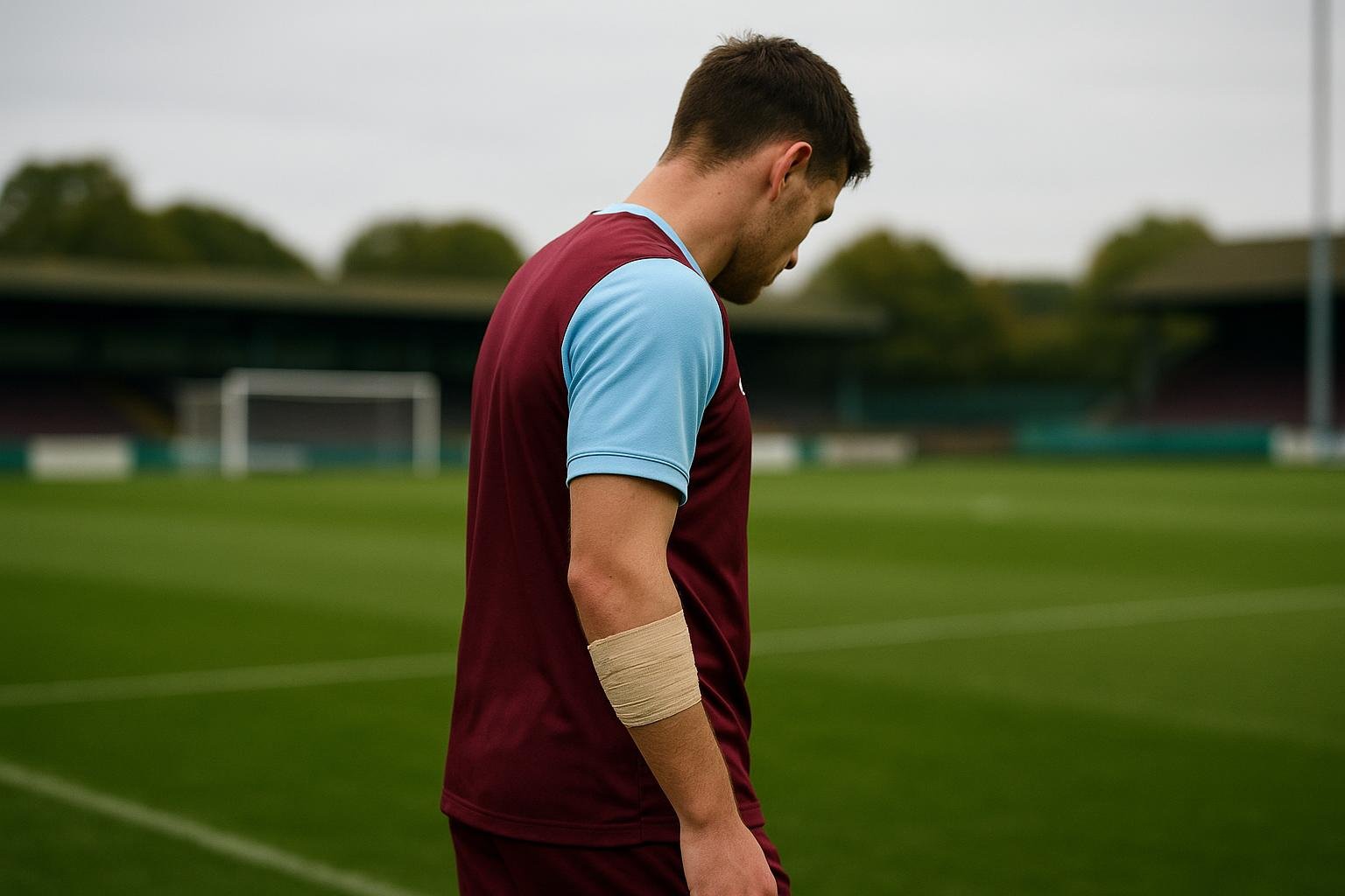 Mike Trésor in trainingscontext zonder herkenbare gezichten, in clubkleuren van Burnley