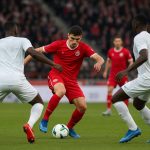 Theo Leoni in actie voor Stade Reims tijdens een bekerwedstrijd