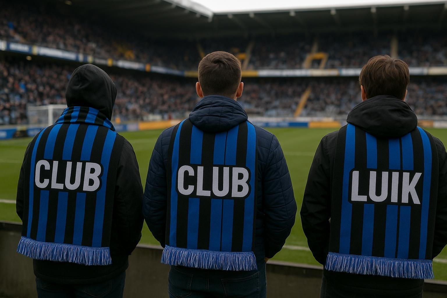 Sfeerbeeld in en rond het stadion van Club Luik tijdens een wedstrijd