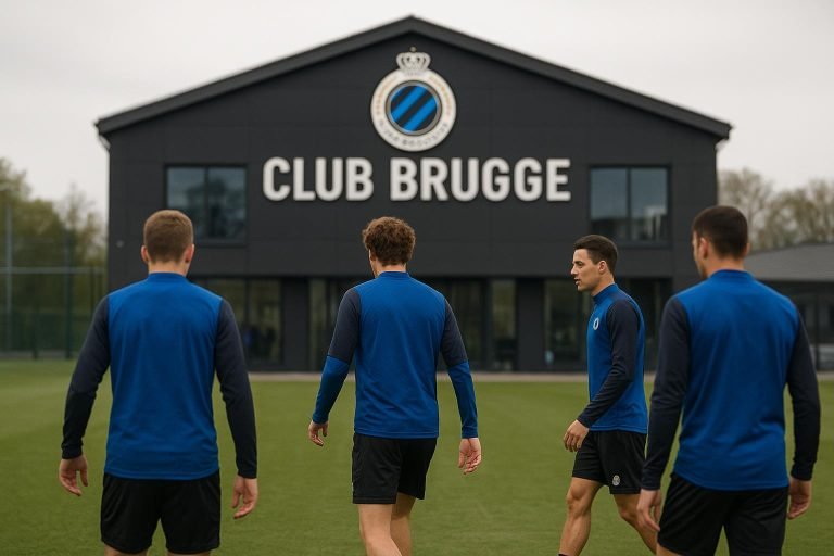 Club Brugge in trainingscontext terwijl de club het middenveld richting zomermercato voorbereidt