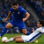 Zaid Romero in actie in het shirt van Getafe tijdens een wedstrijd.
