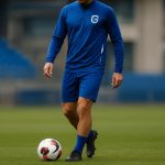 Een trainingsmoment bij KRC Genk met focus op een verdediger in clubkleuren