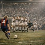 Nostalgische scène van Wembley 1992 met een vrije trap in een Europese finale