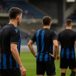 Spelers van Club Brugge tijdens een wedstrijd in de Jupiler Pro League