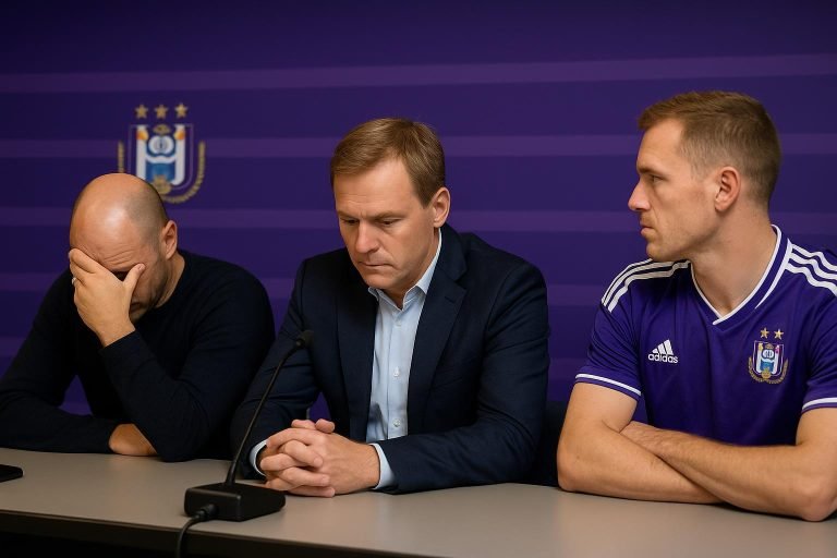 Olivier Renard in Anderlecht-context tijdens een persmoment