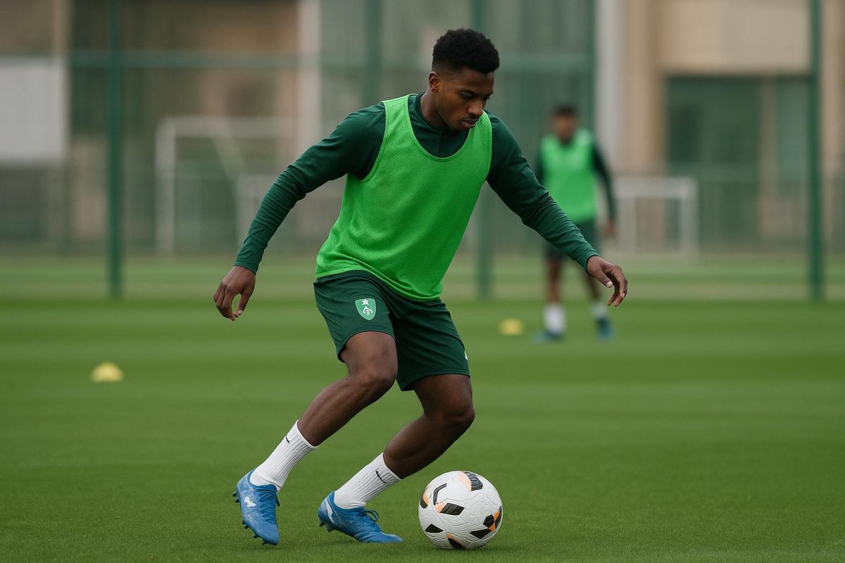 Matteo Dams in Al-Ahli-context tijdens een trainingsmoment
