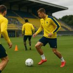 Wouter Vrancken tijdens een STVV-trainingsmoment met focus op afwerking