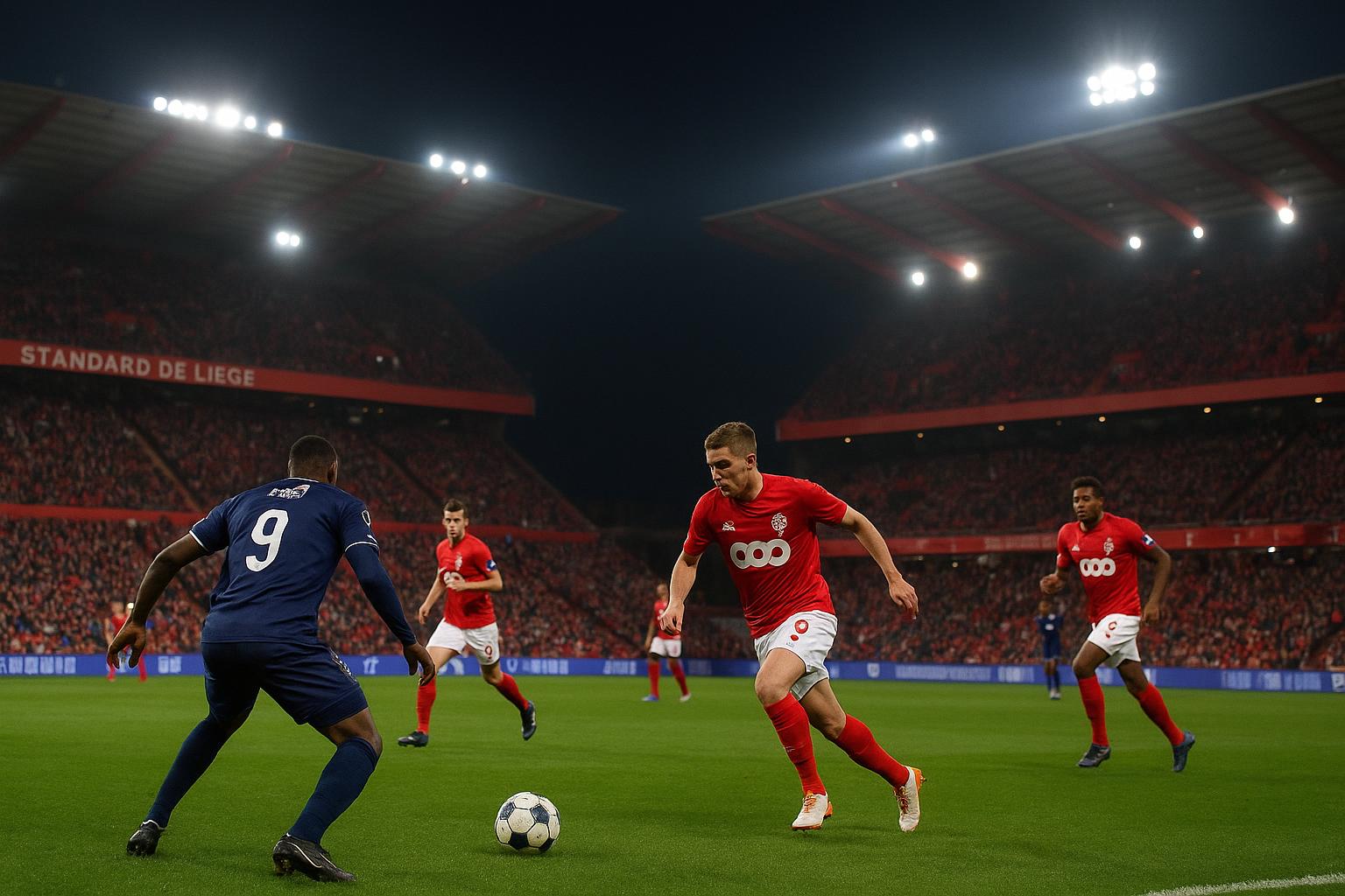 Sfeerbeeld in het stadion van Standard tijdens de match tegen Anderlecht op Sclessin