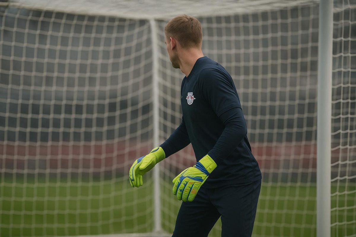 Maarten Vandevoordt in trainingscontext bij RB Leipzig