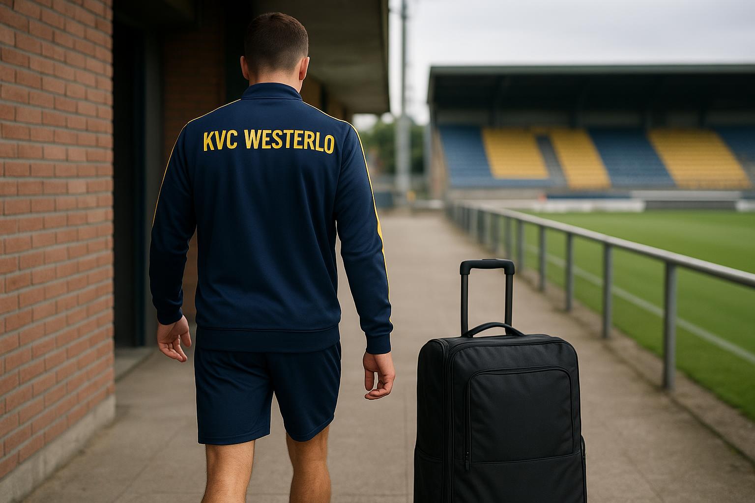 Griffin Yow van Westerlo tijdens een training in clubkleuren