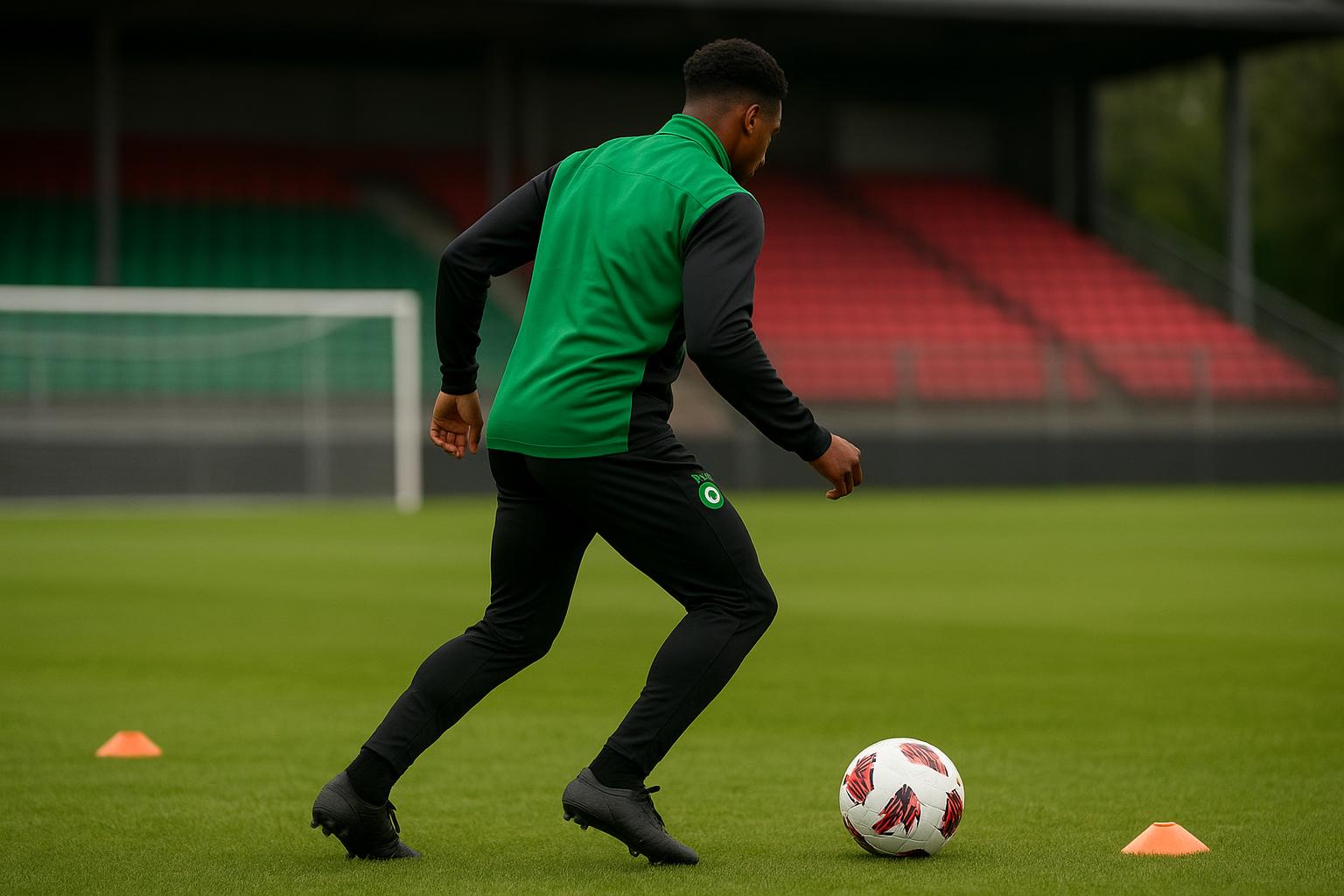 Dante Vanzeir in trainingscontext bij Cercle Brugge