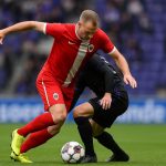 Vincent Janssen van Royal Antwerp FC reageert na de heenmatch in de Croky Cup tegen Anderlecht