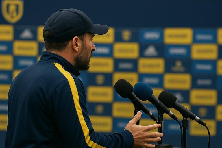 David Hubert langs de zijlijn als coach van Union
