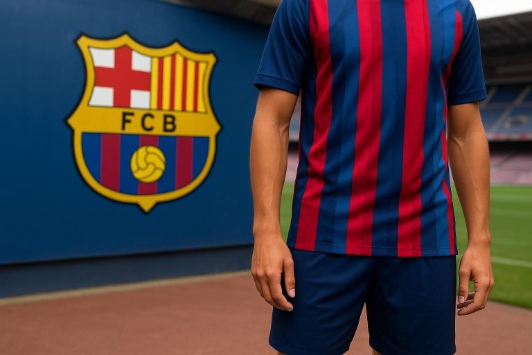 Transfercontext rond FC Barcelona met een speler op de achtergrond, zonder herkenbare gezichten