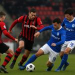 Spelmoment tijdens Dender tegen KRC Genk in de Jupiler Pro League