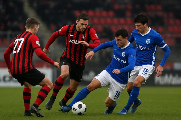 Spelmoment tijdens Dender tegen KRC Genk in de Jupiler Pro League