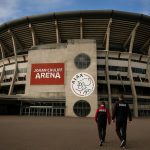 Buitenkant van de Johan Cruijff ArenA in Amsterdam op een neutrale dag.