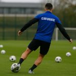Aleksandar Stankovic bij Club Brugge op training, gezien vanop afstand