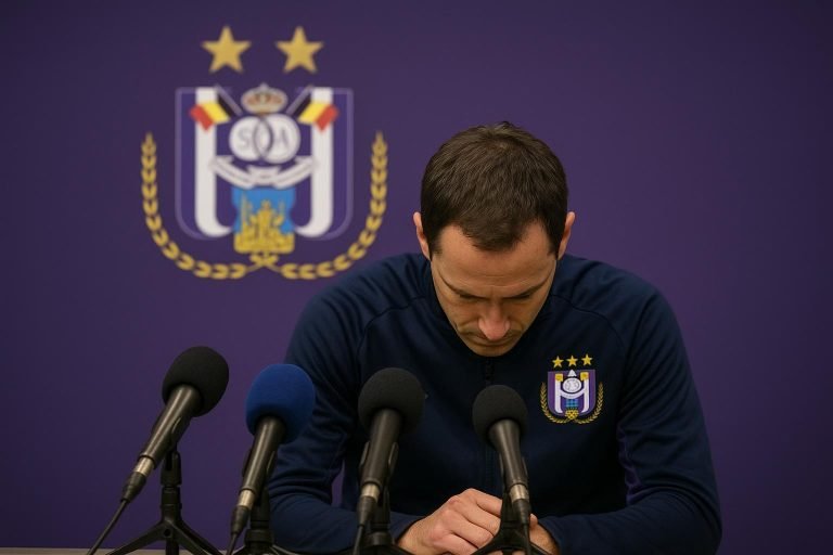 Olivier Renard van RSC Anderlecht tijdens een persmoment in Brussel
