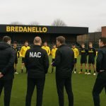 Sfeerbeeld aan het trainingscomplex van NAC Breda op Bredanello