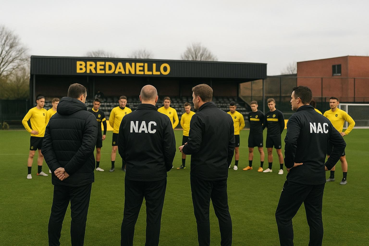 Sfeerbeeld aan het trainingscomplex van NAC Breda op Bredanello