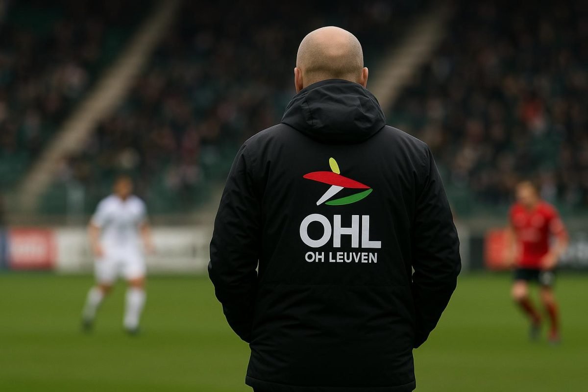 Felice Mazzu, coach van OH Leuven, langs de zijlijn tijdens een wedstrijd