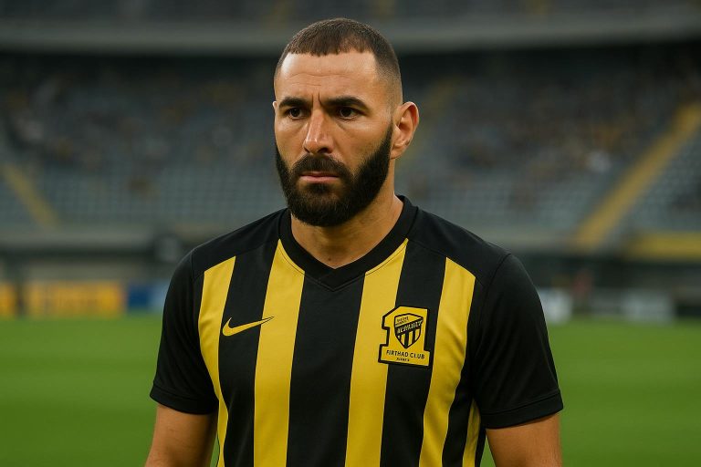 Karim Benzema op training bij Al-Ittihad in Saudi-Arabië