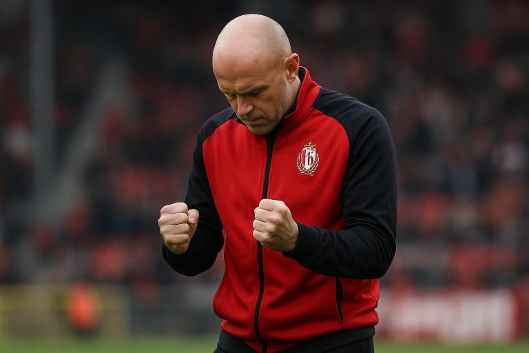 Vincent Euvrard langs de zijlijn als coach van Standard
