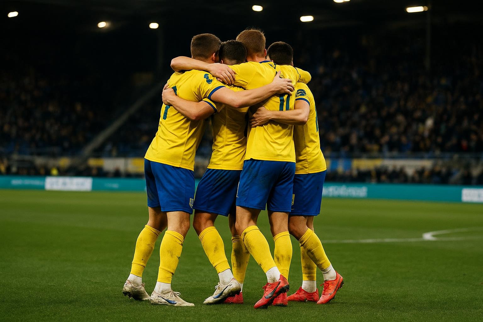 STVV-spelers vieren de 0-4-zege op het veld van KVC Westerlo.