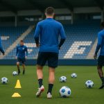 Sfeerbeeld rond KRC Genk met speler op training in aanloop naar het duel met Anderlecht