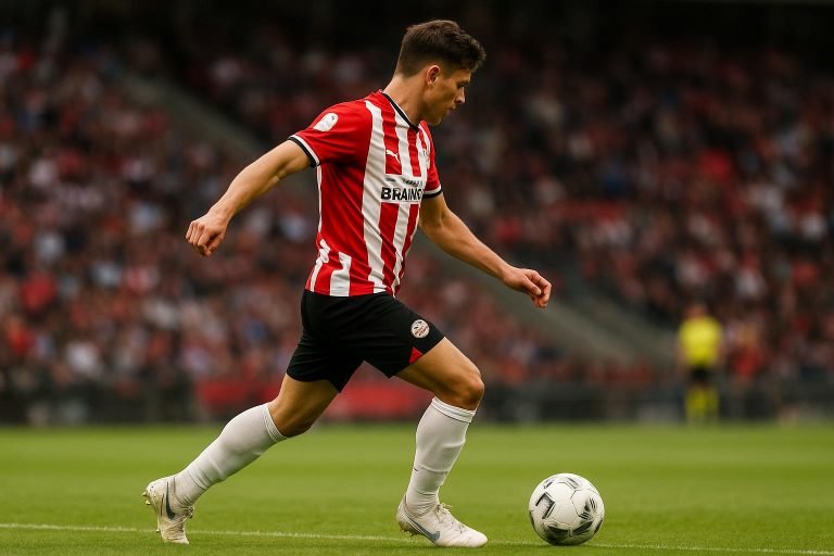 Nicolas Verkooijen van PSV in wedstrijdcontext