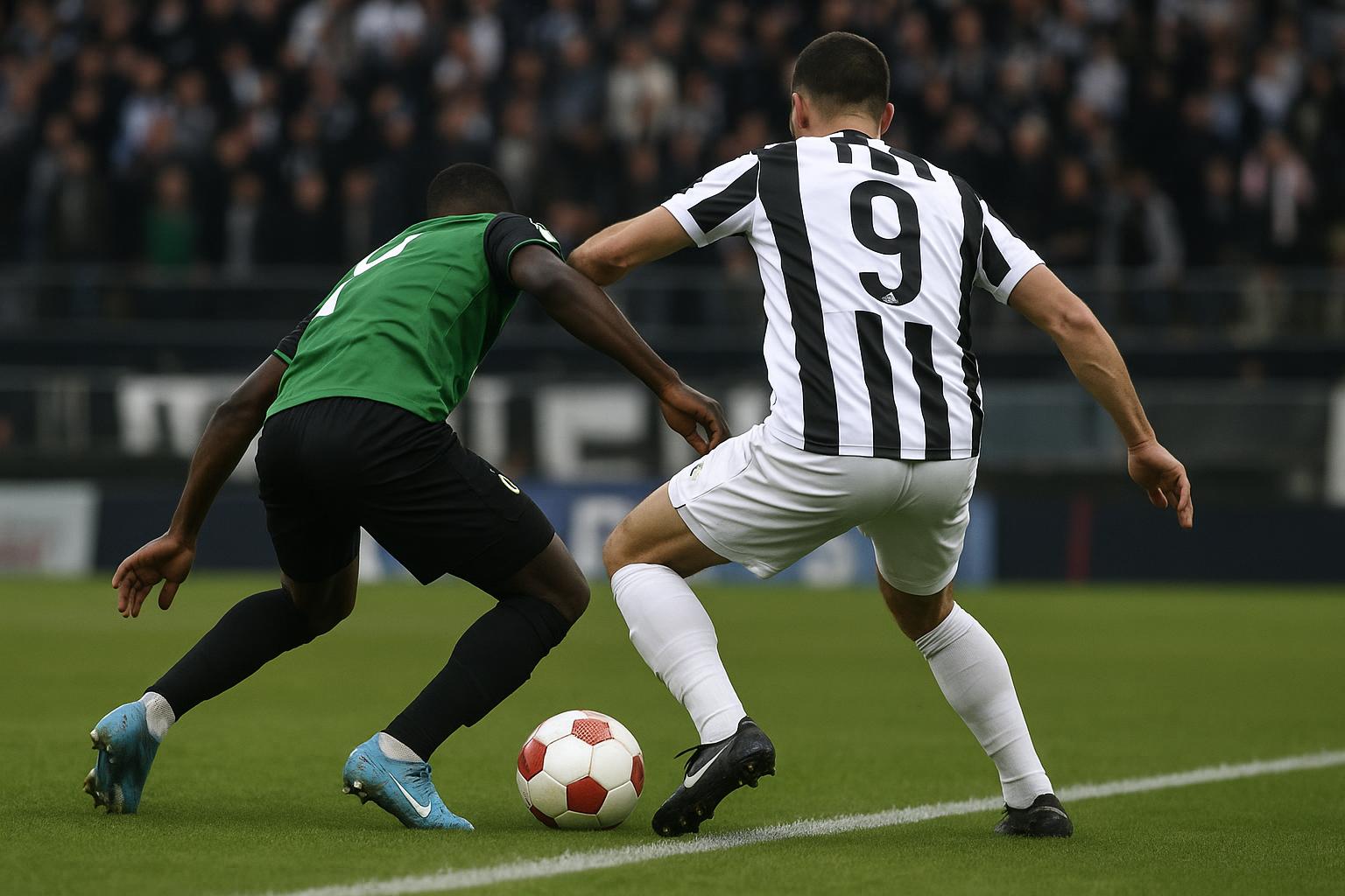 Cercle-verdediger Christiaan Ravych kopt een bal van de lijn in de slotfase tegen Sporting Charleroi