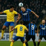 Union viert de 1-0 tegen Club Brugge in het Dudenpark na een stilstaande fase