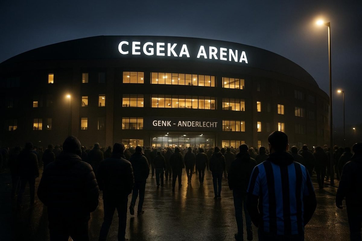 Sfeerbeeld aan de Cegeka Arena in aanloop naar Genk tegen Anderlecht