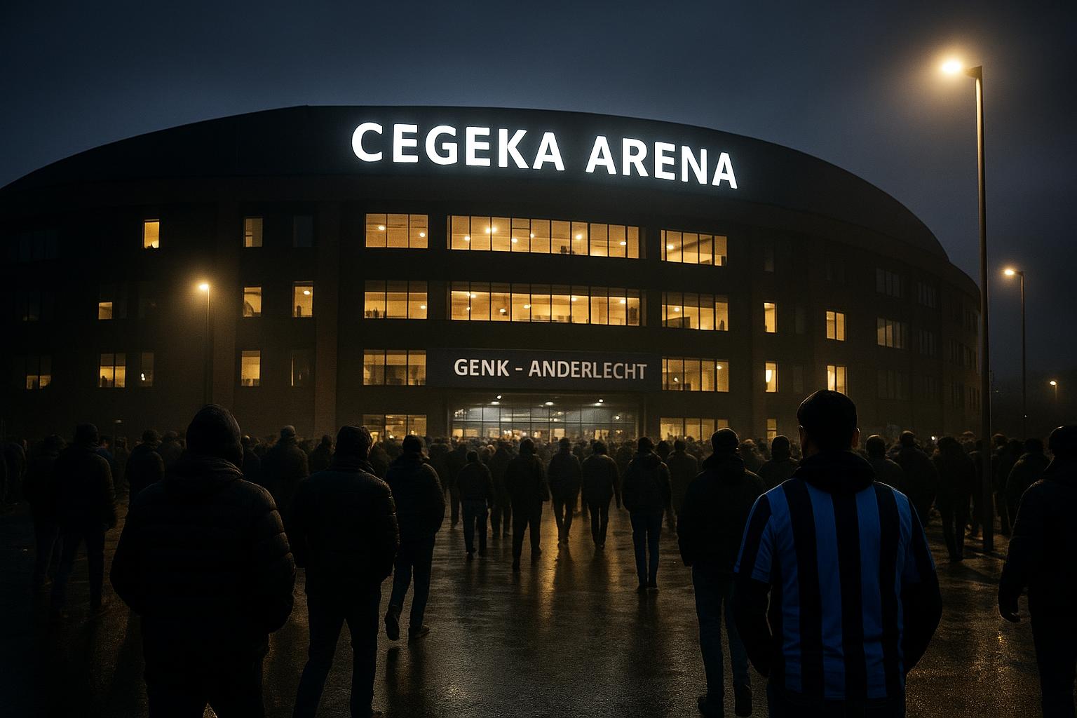 Sfeerbeeld aan de Cegeka Arena in aanloop naar Genk tegen Anderlecht