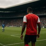 Sfeershot rond Cyle Larin in een stadioncontext zonder herkenbare gezichten