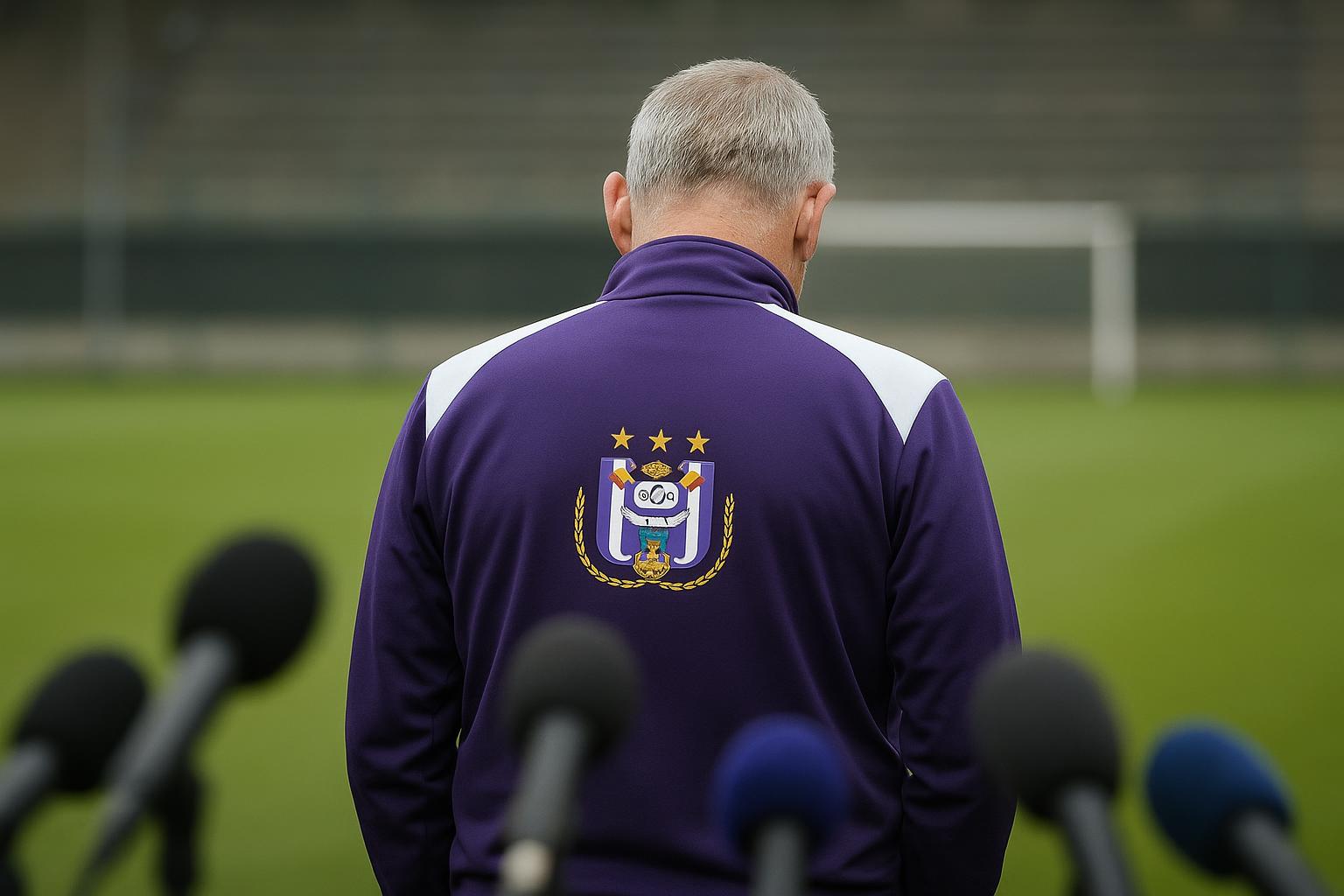 Edward Still van RSC Anderlecht in een coachmoment langs de zijlijn