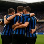 Spelers van Club Brugge vieren na een doelpunt tegen Standard in Jan Breydel.