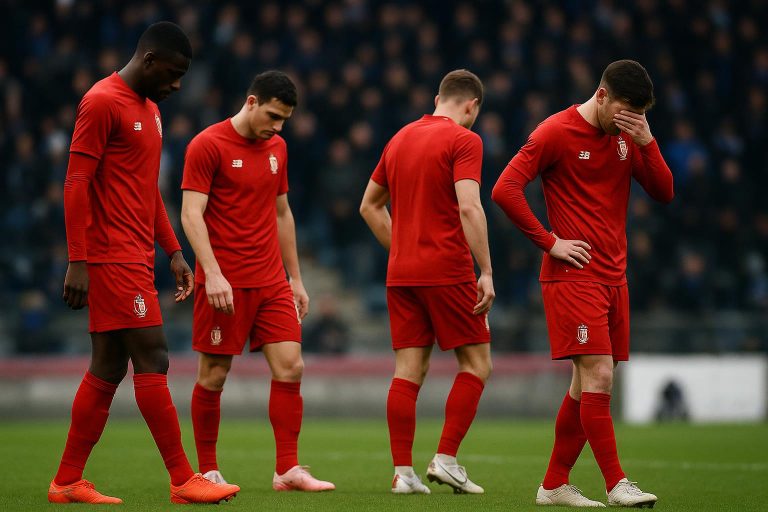 Ibe Hautekiet van Standard in wedstrijdcontext na de match op Club Brugge