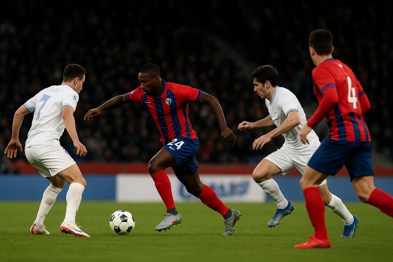 Spelmoment tijdens PSG tegen Olympique Marseille in Parijs