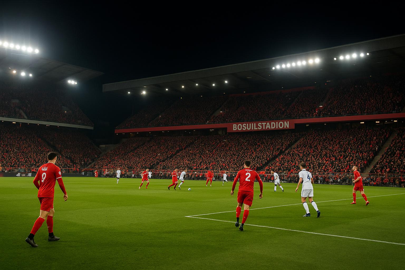 Sfeerbeeld in het Bosuilstadion van Royal Antwerp FC tijdens een bekeravond