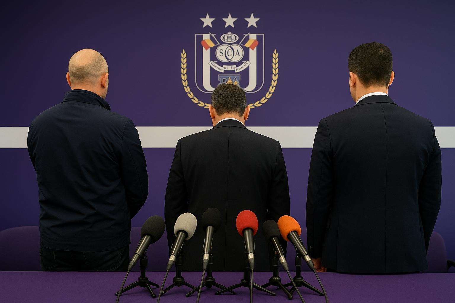 Olivier Renard in een perscontext bij RSC Anderlecht
