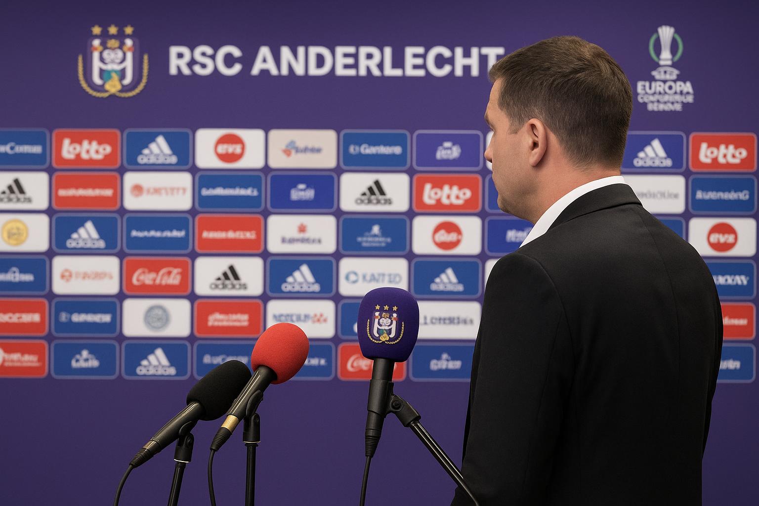 Kenneth Bornauw spreekt de pers toe bij RSC Anderlecht.