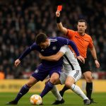 Spelmoment met Moussa Diarra van RSC Anderlecht tijdens een duel tegen Royal Antwerp FC