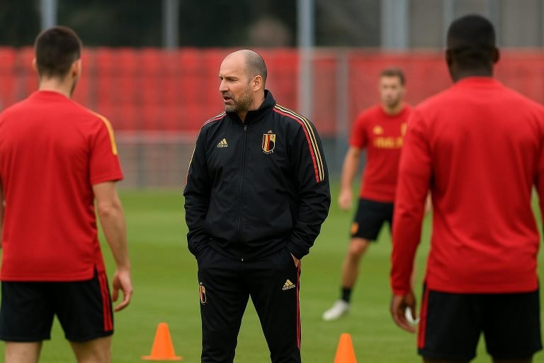 Rudi Garcia tijdens een training van de Rode Duivels
