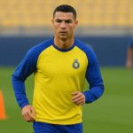 Cristiano Ronaldo in Al Nassr-tenue tijdens een trainingsmoment in Riyad